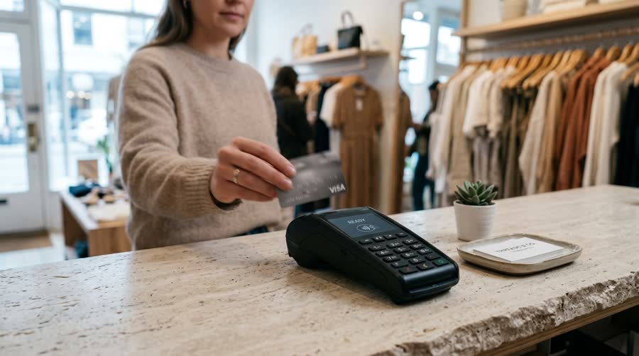 Retail counter, the moment of payment